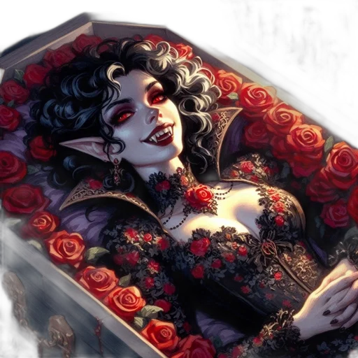 crown, fantasy art, comic book art, concept art, photorealistic, red, dark, vampire-like transparent PNG cut-out