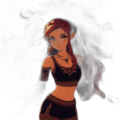 staff, dress, fantasy art, concept art, pixel art, anime, fire, dark transparent PNG cut-out