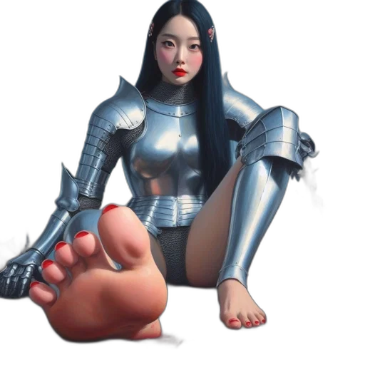 robot, shoes, weapon, concept art, 3d render, comic book art, photorealistic, woman transparent PNG cut-out