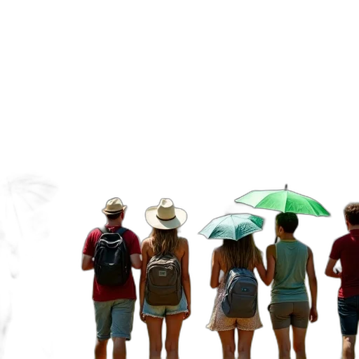 umbrella, hat, staff, mask, 3d render, photorealistic, concept art, oil painting transparent PNG cut-out