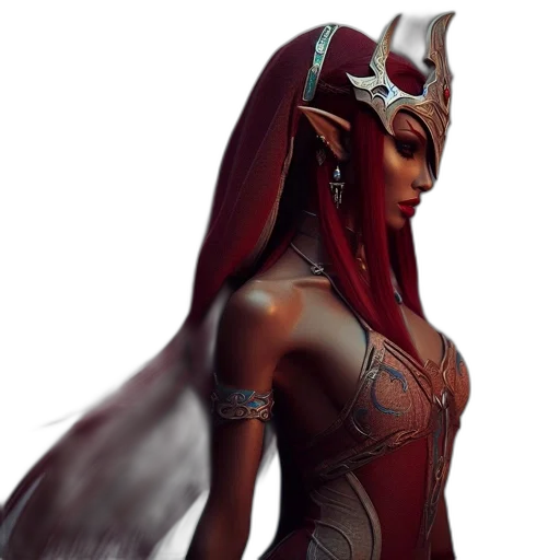 mask, jewelry, concept art, fantasy art, 3d render, comic book art, elegant, elven transparent PNG cut-out
