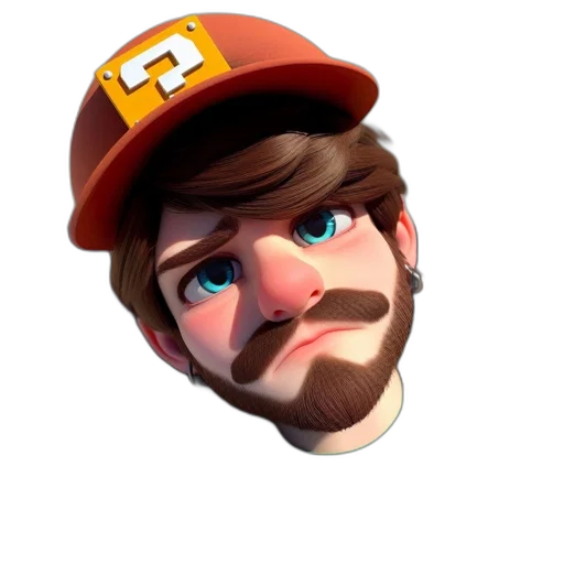 face, hat, staff, crown, concept art, 3d render, pixel art, cartoon transparent PNG cut-out