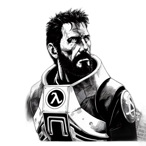 face, sword, weapon, comic book art, concept art, fantasy art, pencil sketch, older transparent PNG cut-out