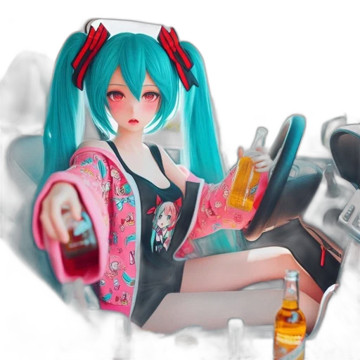 robot, bottle, weapon, car, 3d render, concept art, vaporwave, cyberpunk transparent PNG cut-out