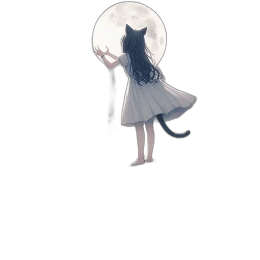 dress, umbrella, hat, creature, concept art, fantasy art, pixel art, watercolor transparent PNG cut-out