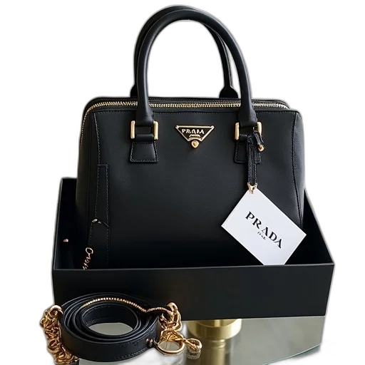 jewelry, dark, black, leather, handbag, gold, accents, displayed transparent PNG cut-out