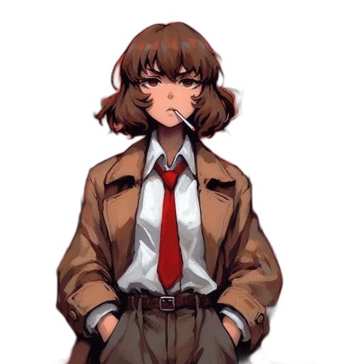 jacket, staff, face, dress, pixel art, concept art, anime, watercolor transparent PNG cut-out