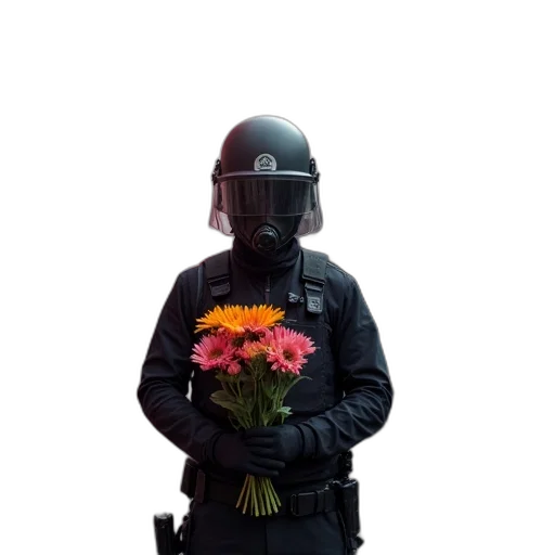 flower, robot, mask, dress transparent PNG cut-out