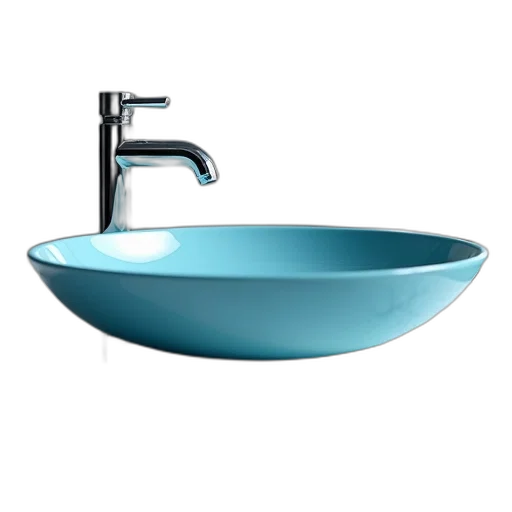 3d render, photorealistic, blue, modern, bathroom, sink, ceramic, basin transparent PNG cut-out