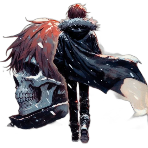jacket, mask, weapon, sword, concept art, pixel art, fantasy art, comic book art transparent PNG cut-out