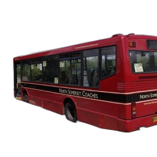 3d render, photorealistic, red, bus, north, somerset, coaches, parked transparent PNG cut-out