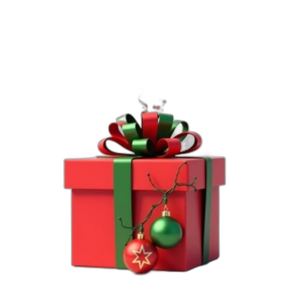 jewelry, 3d render, photorealistic, concept art, red, gift, box, green transparent PNG cut-out