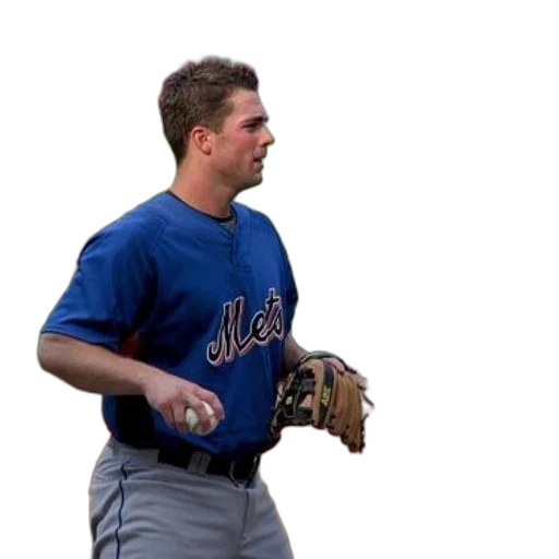 blue, mets, player, holding, baseball, glove transparent PNG cut-out