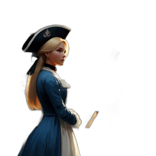 staff, dress, hat, crown, concept art, fantasy art, 3d render, photorealistic transparent PNG cut-out