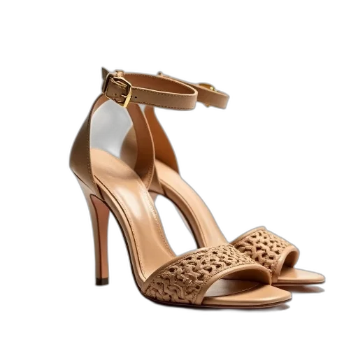 shoes, golden, earth tones, pair, beige, high-heeled, sandals, gold transparent PNG cut-out