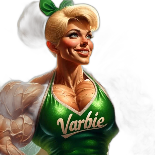 comic book art, concept art, photorealistic, cartoon, green, muscular, tinker, bell transparent PNG cut-out