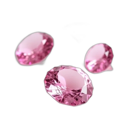 jewelry, crown, 3d render, collection, five, pink, gemstones, faceted transparent PNG cut-out