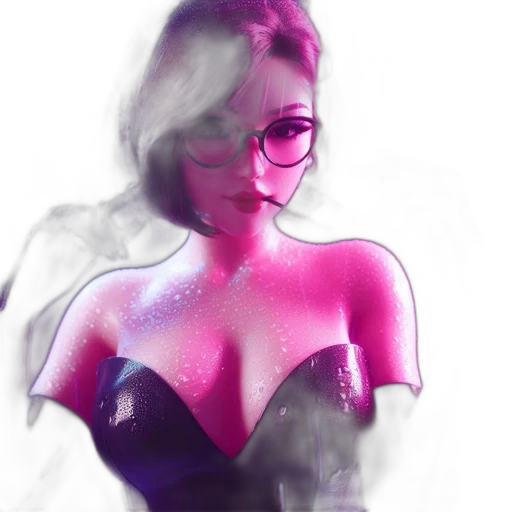 dress, robot, mask, fantasy art, photorealistic, concept art, 3d render, neon lights transparent PNG cut-out