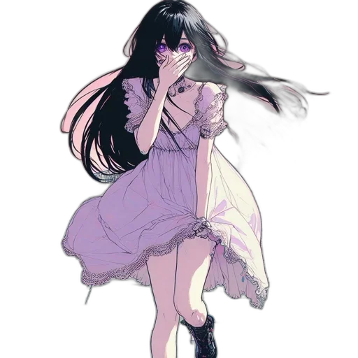 dress, creature, weapon, hair, concept art, anime, watercolor, pixel art transparent PNG cut-out