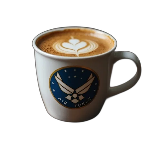 cup, coffee, logo, air, force, mug transparent PNG cut-out
