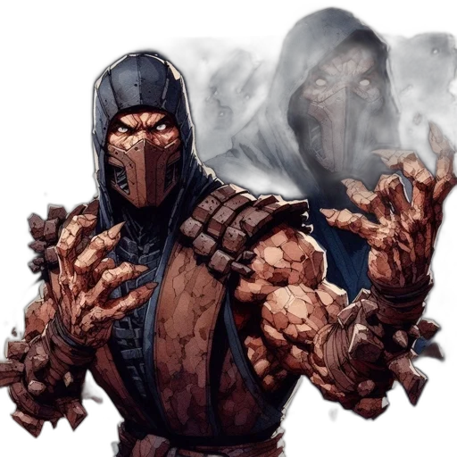 mask, concept art, comic book art, fantasy art, photorealistic, fog, two, armored transparent PNG cut-out