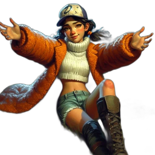 jacket, staff, hat, concept art, 3d render, fantasy art, pixel art, young transparent PNG cut-out