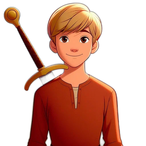 staff, sword, face, cartoon, fantasy art, 3d render, concept art, earth tones transparent PNG cut-out