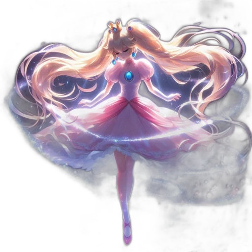 dress, hair, staff, weapon, concept art, fantasy art, anime, pixel art transparent PNG cut-out