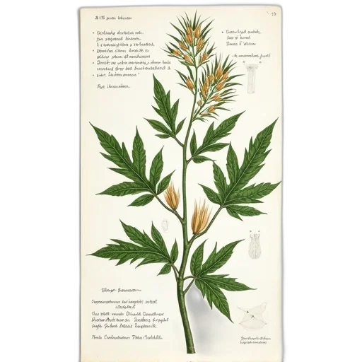 flower, detailed, botanical, illustration, plant, various, parts, including transparent PNG cut-out