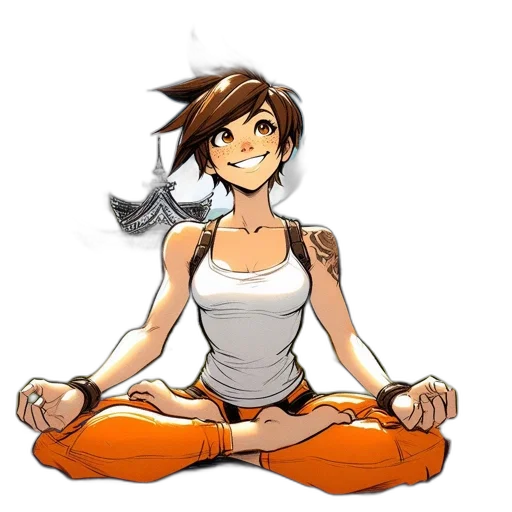 staff, concept art, cartoon, anime, pixel art, young, woman, spiky transparent PNG cut-out