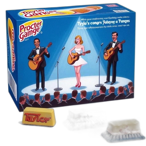 box, procter, gamble, cleaning, products, featuring, humorous, scene transparent PNG cut-out