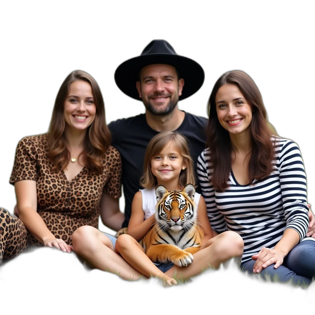 hat, group, people, sitting, grass, young, girl, center transparent PNG cut-out