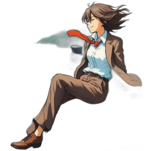 staff, jacket, sword, umbrella, concept art, anime, pixel art, watercolor transparent PNG cut-out