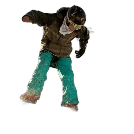 jacket, 3d render, green, snowboarder transparent PNG cut-out