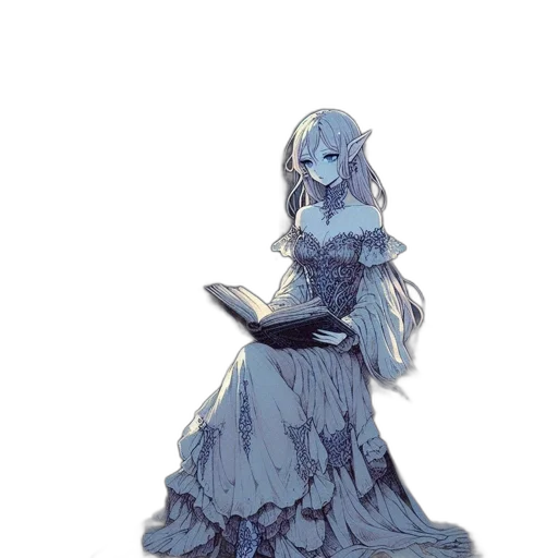 dress, sword, staff, weapon, concept art, fantasy art, watercolor, pixel art transparent PNG cut-out