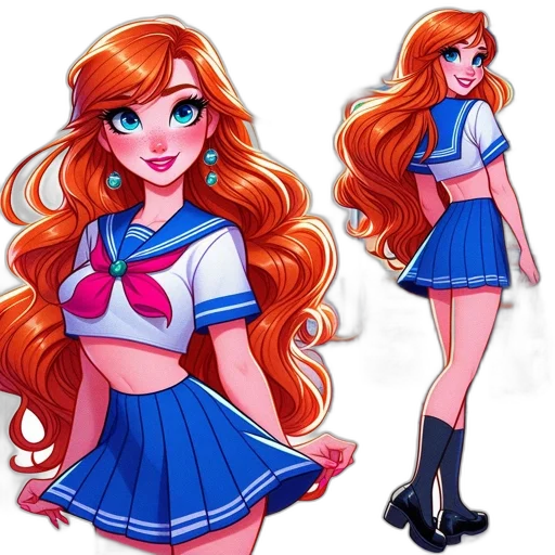 dress, concept art, cartoon, anime, fantasy art, neon, colorful, blue transparent PNG cut-out