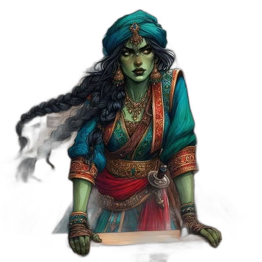 staff, jewelry, fantasy art, concept art, comic book art, watercolor, green, bustling transparent PNG cut-out