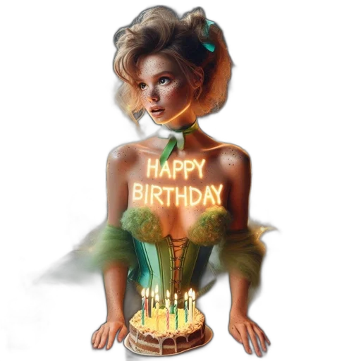 young, woman, green, fairy, wings, surprised, expression, sits transparent PNG cut-out