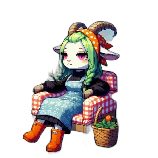 staff, hat, food, furniture, pixel art, concept art, fantasy art, 3d render transparent PNG cut-out