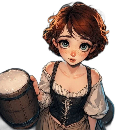 dress, staff, face, weapon, fantasy art, concept art, anime, oil painting transparent PNG cut-out