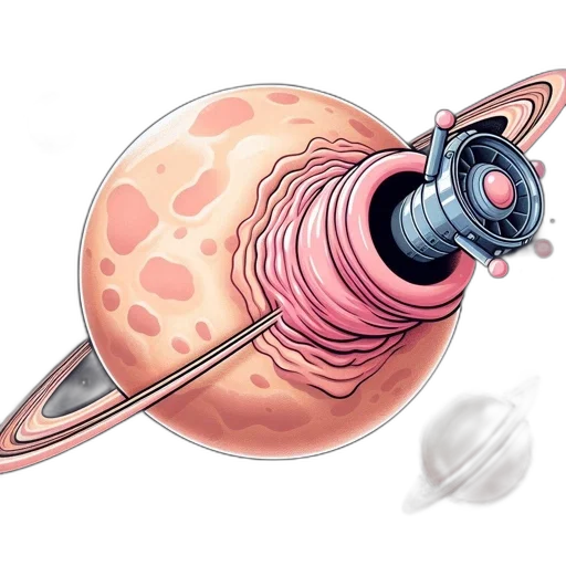 jewelry, weapon, staff, concept art, outer space, peach-colored, planet, rings transparent PNG cut-out