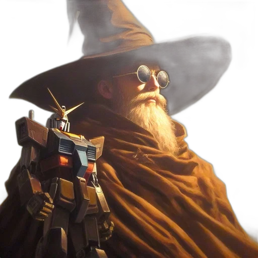 staff, hat, concept art, fantasy art, photorealistic, comic book art, fire, elderly transparent PNG cut-out