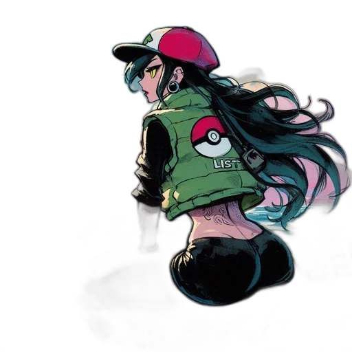 hat, jacket, mask, dress, watercolor, concept art, comic book art, pixel art transparent PNG cut-out