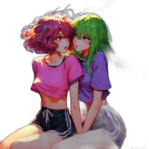 hair, creature, dress, crown, watercolor, concept art, vaporwave, pixel art transparent PNG cut-out
