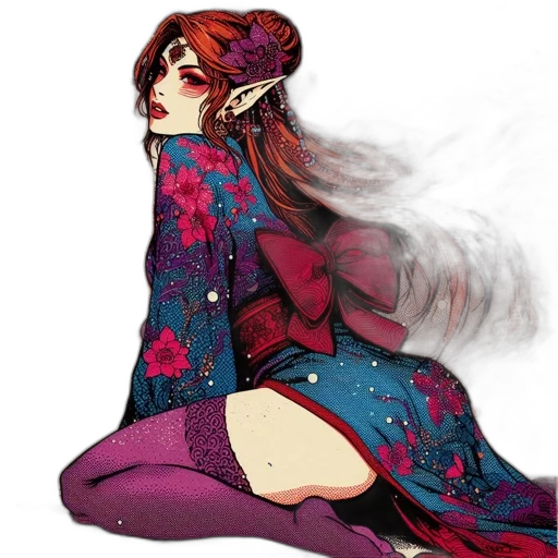 dress, fantasy art, concept art, pixel art, watercolor, red, dark, colorful transparent PNG cut-out