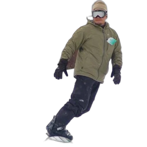 jacket, staff, 3d render, concept art, person, snowboarding, down, slope transparent PNG cut-out