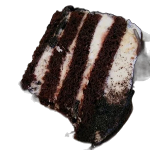 food, hat, 3d render, dark, monochrome, slice, chocolate, cake transparent PNG cut-out