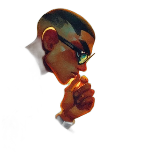 staff, face, weapon, mask, concept art, 3d render, comic book art, watercolor transparent PNG cut-out