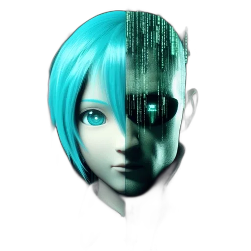 robot, face, mask, creature, 3d render, cyberpunk, concept art, vaporwave transparent PNG cut-out