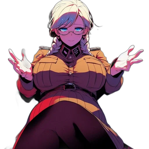 jacket, dress, staff, face, concept art, anime, cyberpunk, pixel art transparent PNG cut-out